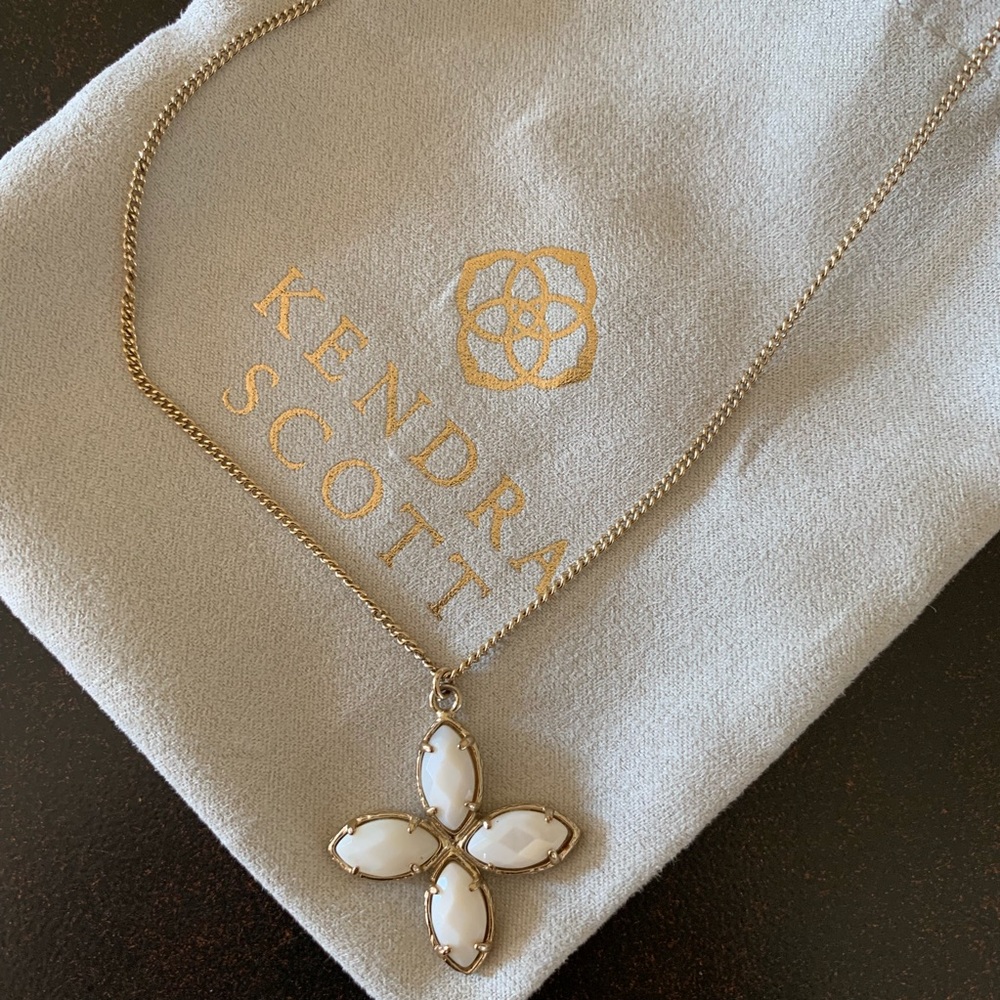 Kendra Scott 4 White Stone Statement Necklace